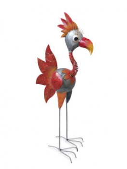 Vogel   Emmy   silber - orange  ca.  87 cm hoch