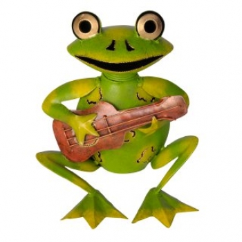 Frosch sitzend mit Gitarre  ca. 22 cm hoch