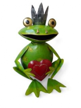 Froschkönig mit Herz  70 x 52 x45  cm  grün