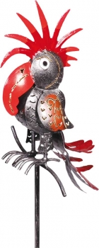Gartenstecker  Kakatoa  silber - orange - rot   ca.115 cm  hoch