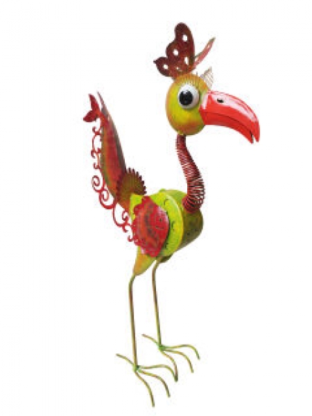 Vogel   Vicky    gelb - rot  86 cm hoch