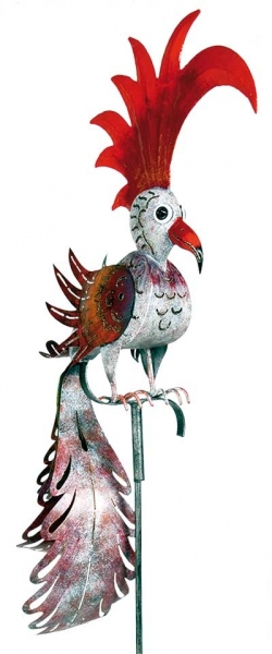 Gartenstecker Phönix  weiß rot  ca. 168 cm hoch